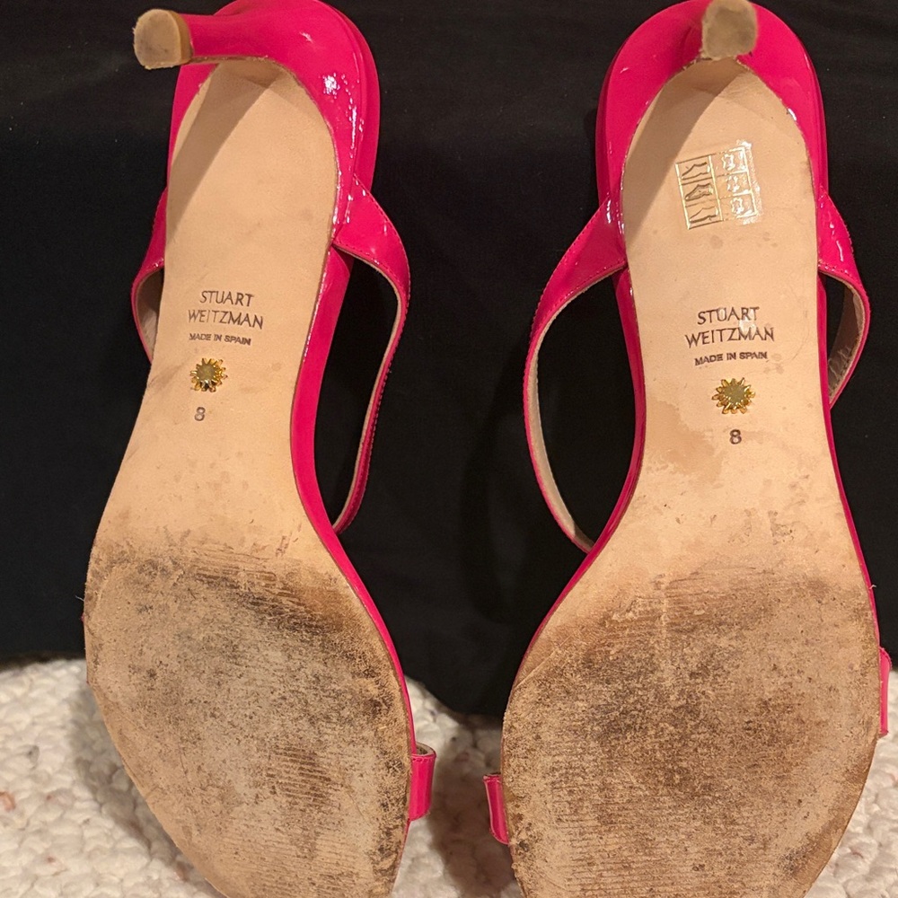 Stuart Weitzman Fuchsia Heeled Sandals Size 8 - Picture 5 of 5
